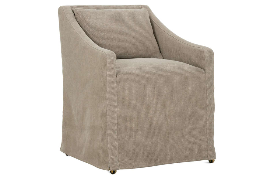 Odessa Slipcover Dining Arm Chair with Casters