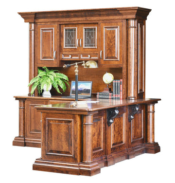 Paris Amish Corner Desk & Hutch Top - Charleston Amish Furniture