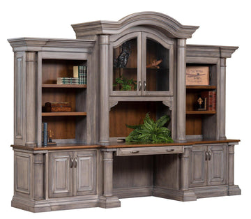 Paris Amish Desk with 3-Piece Hutch - Charleston Amish Furniture
