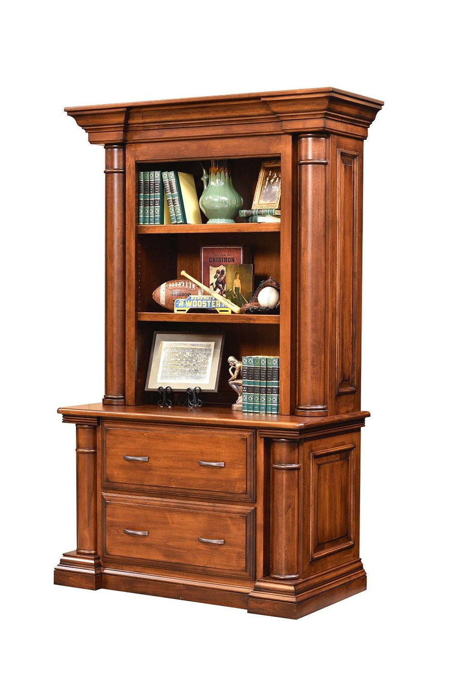 Paris Amish Lateral File Cabinet & Hutch - Charleston Amish Furniture