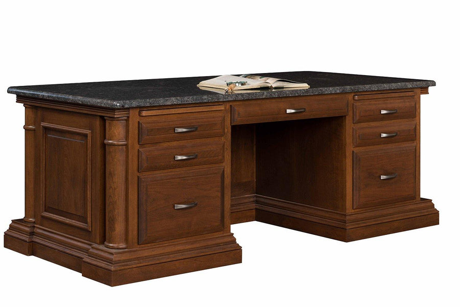 Paris Amish Solid Wood Executive Desk - Charleston Amish Furniture