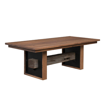 Amish Reclaimed Barnwood 1869 Solid Top Dining Table - Charleston Amish Furniture
