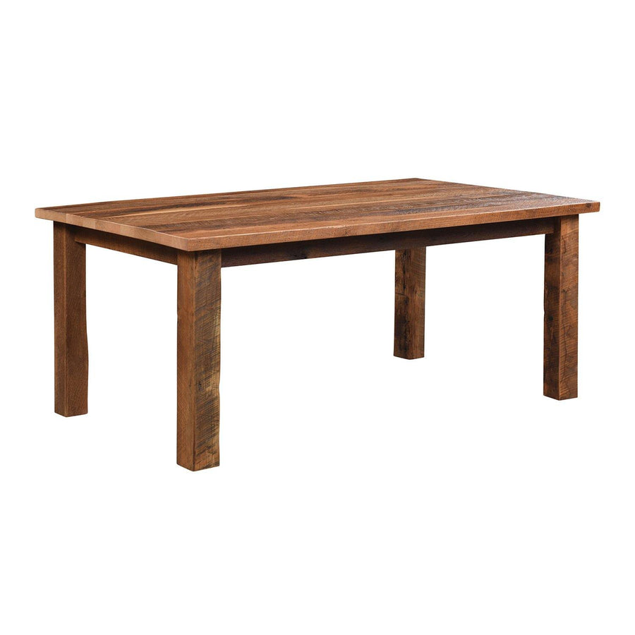 Almanzo Amish Solid Top Reclaimed Wood Dining Table - Charleston Amish Furniture