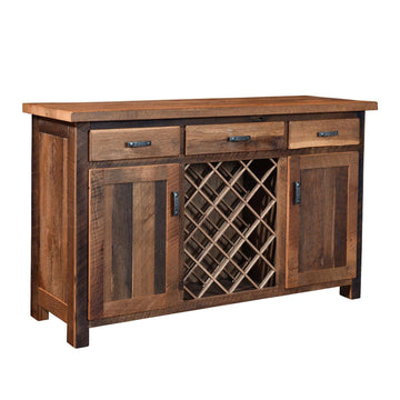 Almanzo Wine Amish Reclaimed Wood Server - Charleston Amish Furniture