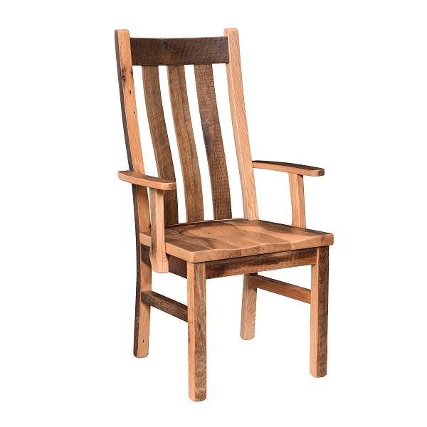 Branson Amish Reclaimed Wood Arm Chair - Charleston Amish Furniture