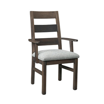 Brighthouse Amish Reclaimed Arm Chair with Upholstered Seat - Charleston Amish Furniture
