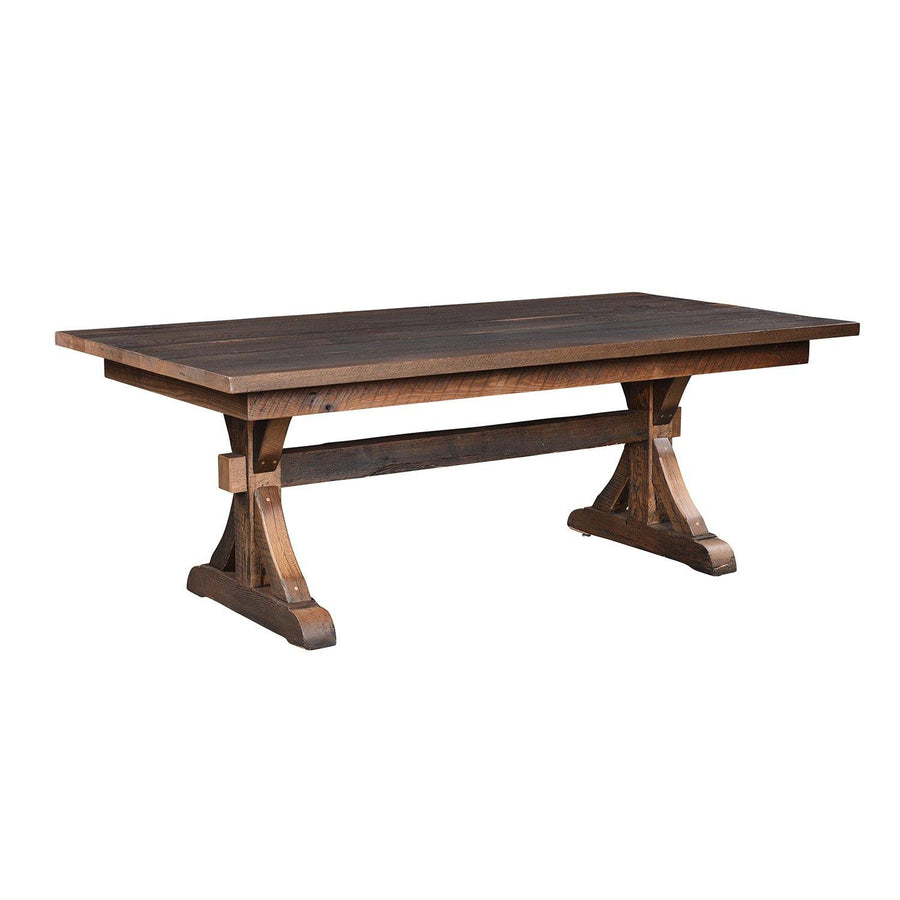 Bristol Amish Solid Top Reclaimed Wood Dining Table - Charleston Amish Furniture