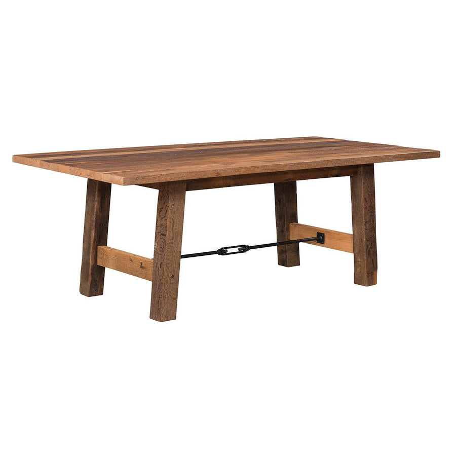 Cleveland Amish Solid Top Reclaimed Wood Dining Table - Charleston Amish Furniture