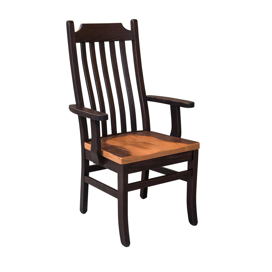 Croft Amish Reclaimed Wood Arm Chair (Onyx) - Charleston Amish Furniture