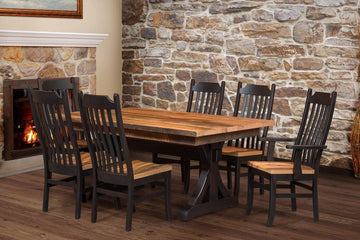Croft Amish Reclaimed Barnwood Dining Collection - Charleston Amish Furniture