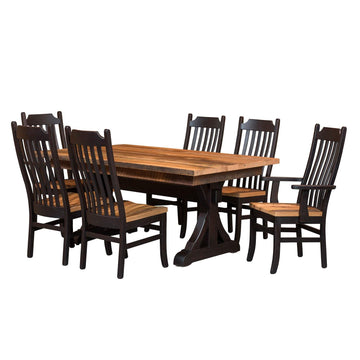 Croft Amish Solid Top Reclaimed Wood Dining Table - Charleston Amish Furniture