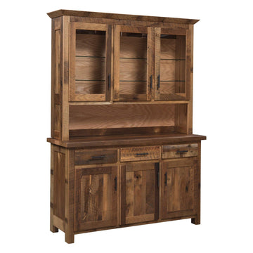 Edinburgh Amish Reclaimed Wood Hutch - Charleston Amish Furniture