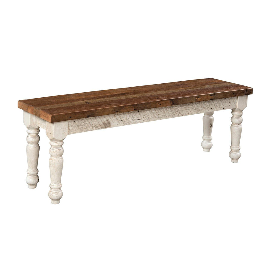 Urban Farmhouse Amish Reclaimed Wood Bench - Charleston Amish Furniture