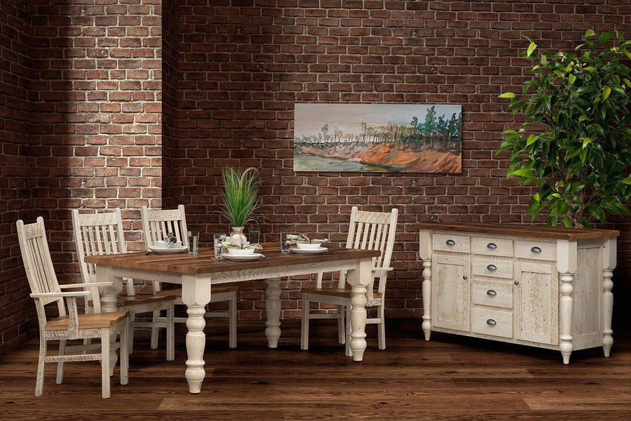 Farmhouse Amish Reclaimed Barnwood Dining Collection - Charleston Amish Furniture