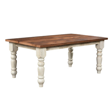 Urban Farmhouse Amish Solid Top Reclaimed Wood Dining Table - Charleston Amish Furniture