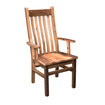 Mission Amish Reclaimed Wood Arm Chair - Charleston Amish Furniture