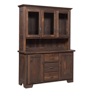 Oxford Amish Reclaimed Barnwood Amish Hutch - Charleston Amish Furniture