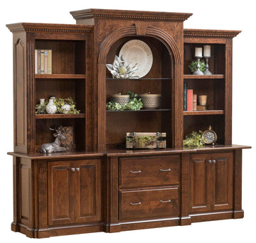 Signature Amish Credenza & 3-Piece Hutch - Charleston Amish Furniture