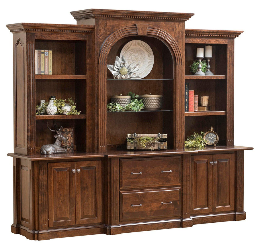 Signature Amish Credenza & 3-Piece Hutch - Charleston Amish Furniture