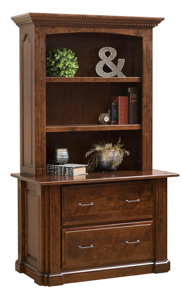 Signature Amish Lateral File & Hutch - Charleston Amish Furniture