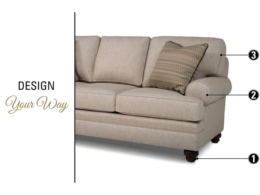 Smith Brothers 5311-A Fabric Conversation Sofa - Charleston Amish Furniture