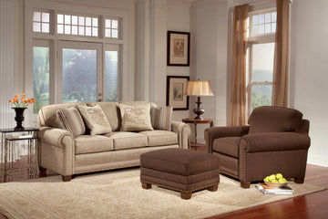 Smith Brothers 393-A Fabric Sofa, Chair & Ottoman - Charleston Amish Furniture