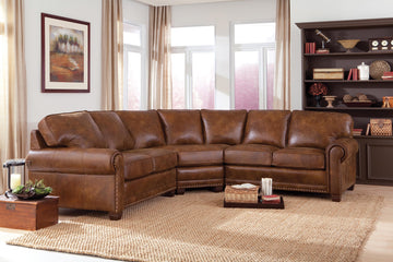 Smith Brothers 393 H Leather Sectional - Charleston Amish Furniture