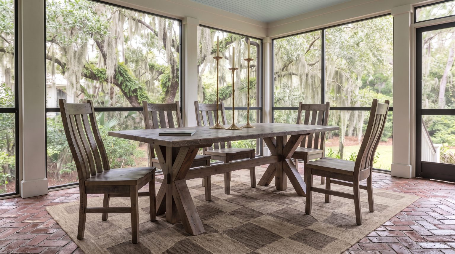Two slat-back chairs: Four tall curved slats under an arched crest rail.