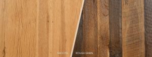 Reclaimed barnwood rough sawn and smooth grain comparison