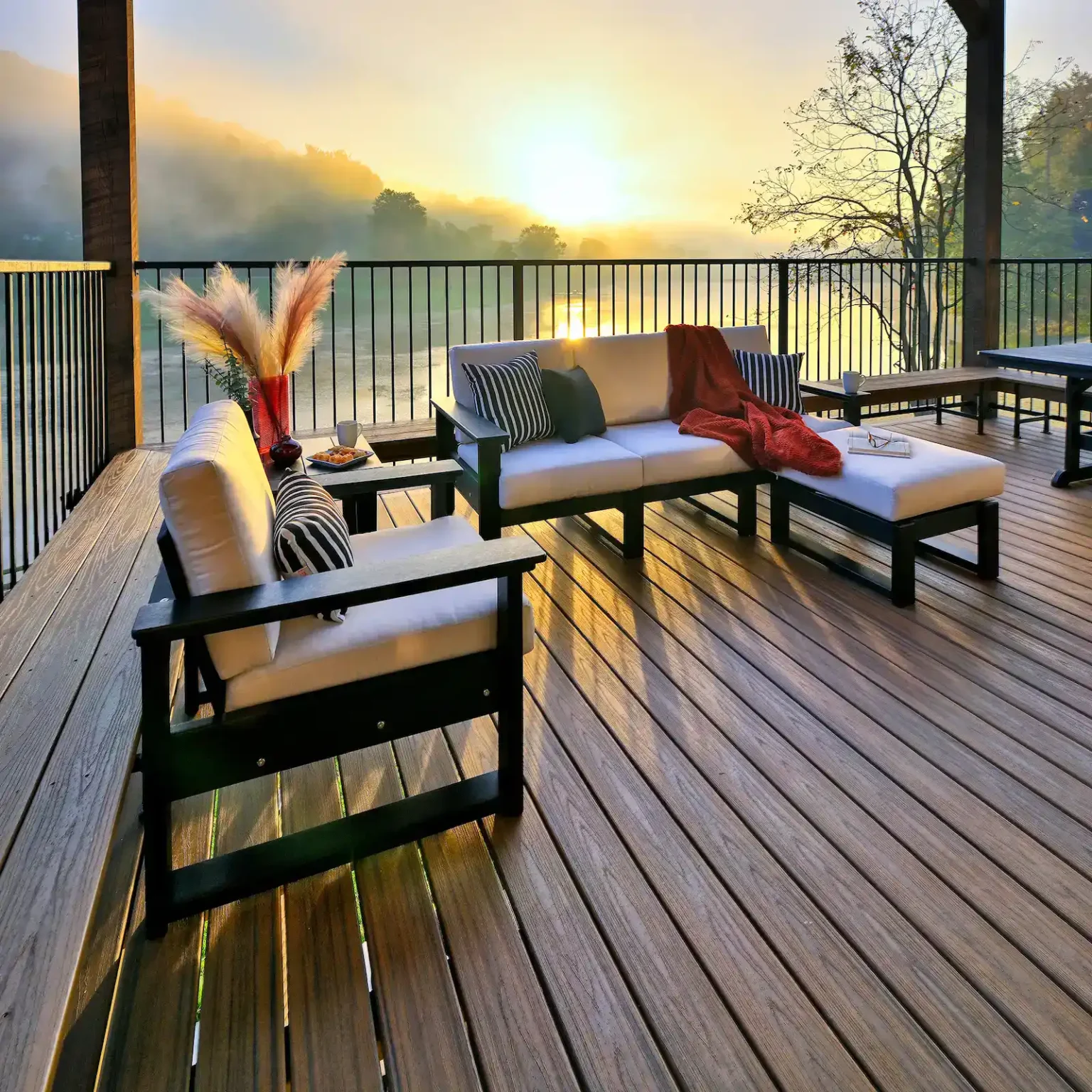 Lanai deep seating sofa, chair and ottoman in poly lumber