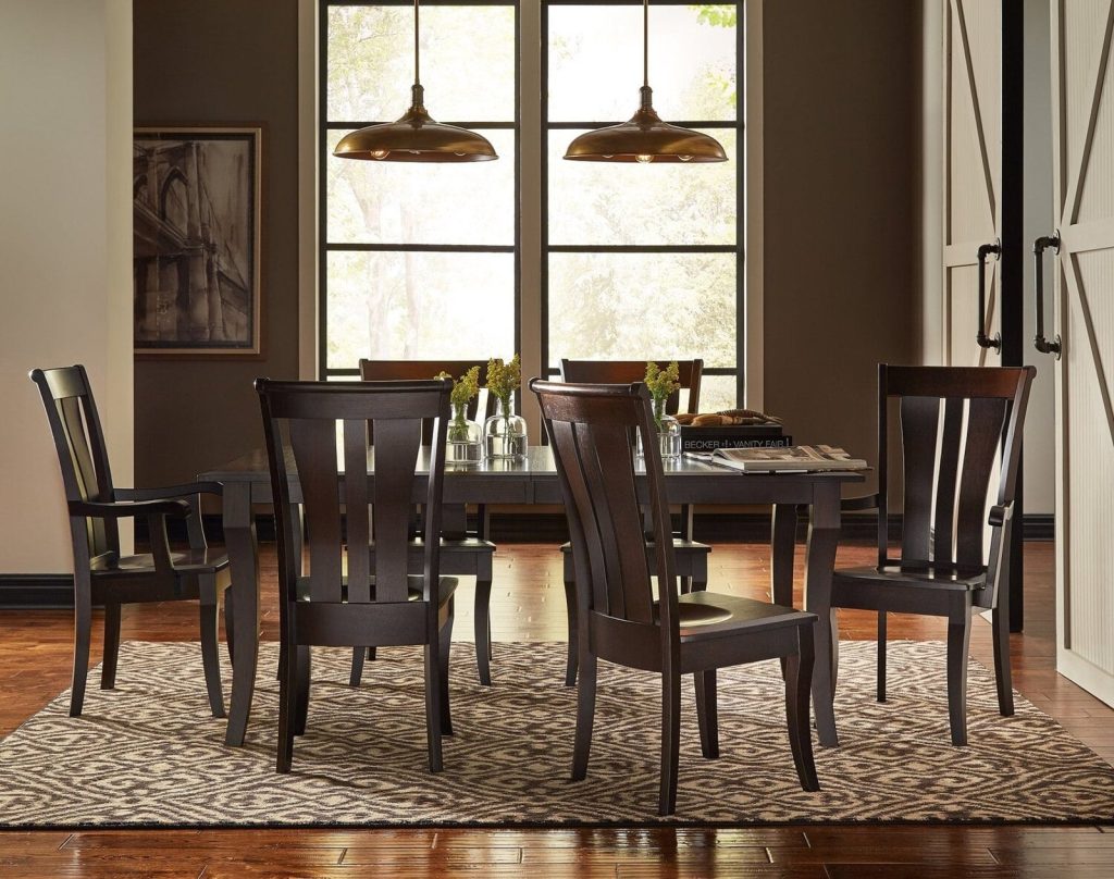 Fenmore dining table with Escalon side chairs